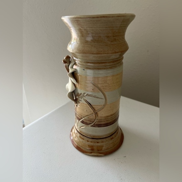 Whole Earth Clay Works | Vintage Tall Vase | Floral - Picture 4 of 8